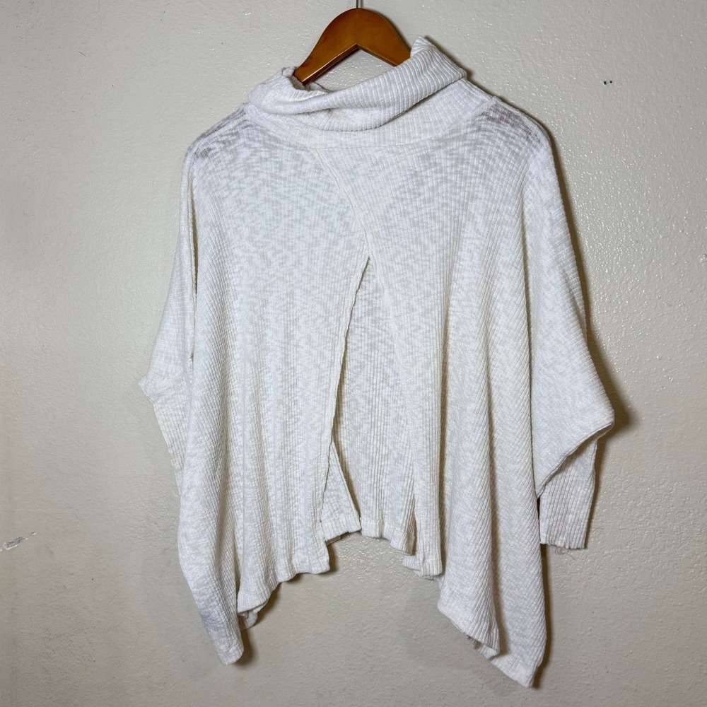 Free‎ People FP Beach Women World Traveler Top S Cream Cowl Neck Split Back Rib - Picture 6 of 11